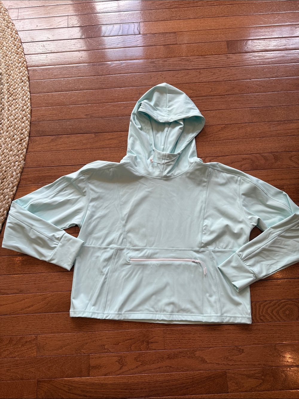 Light Aqua Women's Hooded Pullover Sweatshirt